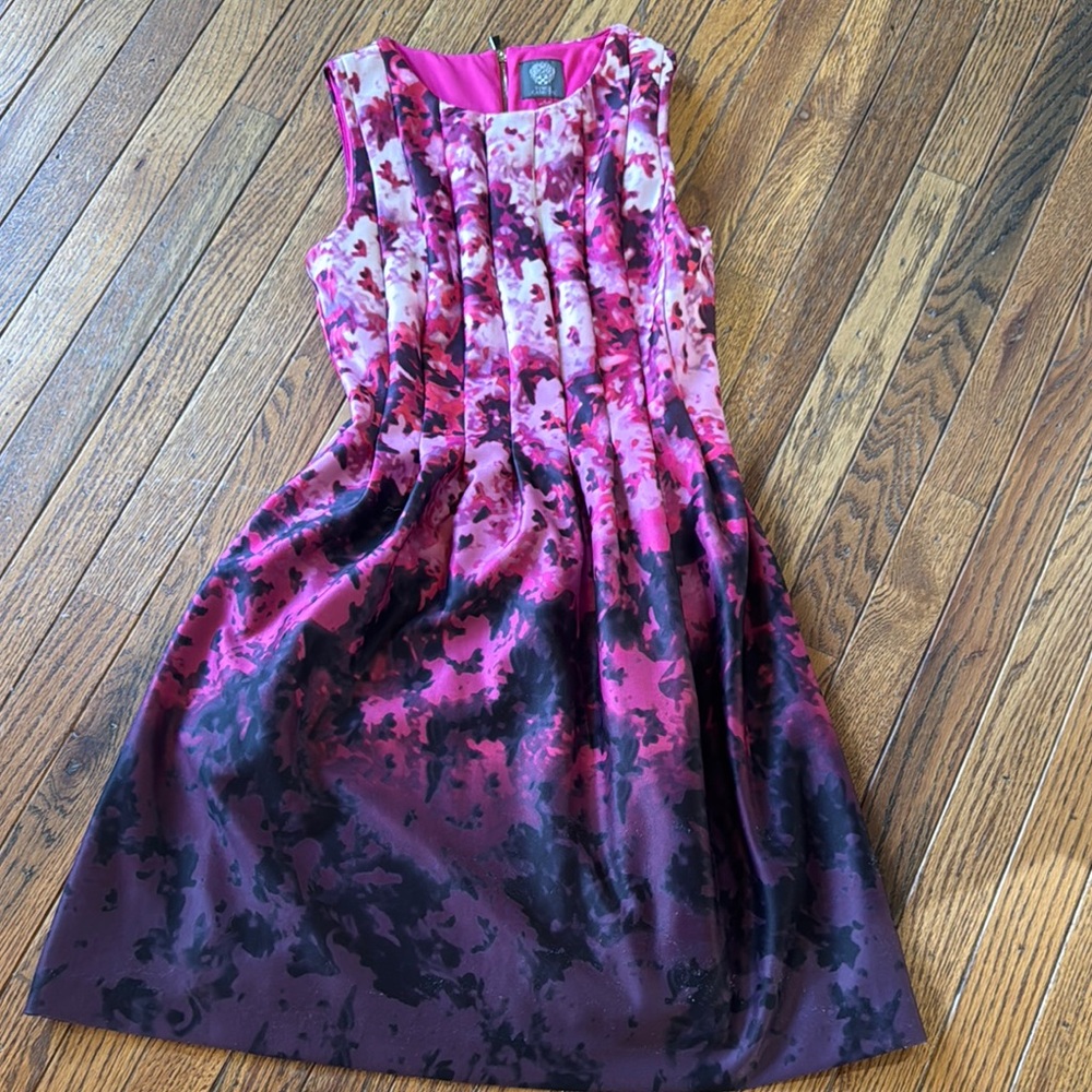 Vince Camuto Pink and Black Floral Dress
